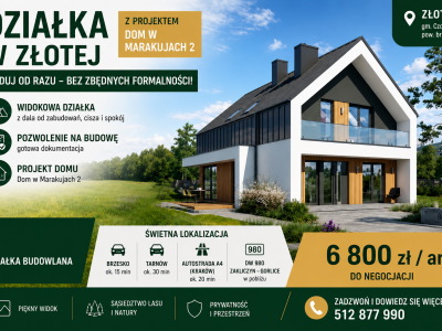 Widokowa działka 34,28 ar z pozwoleniem na budowę